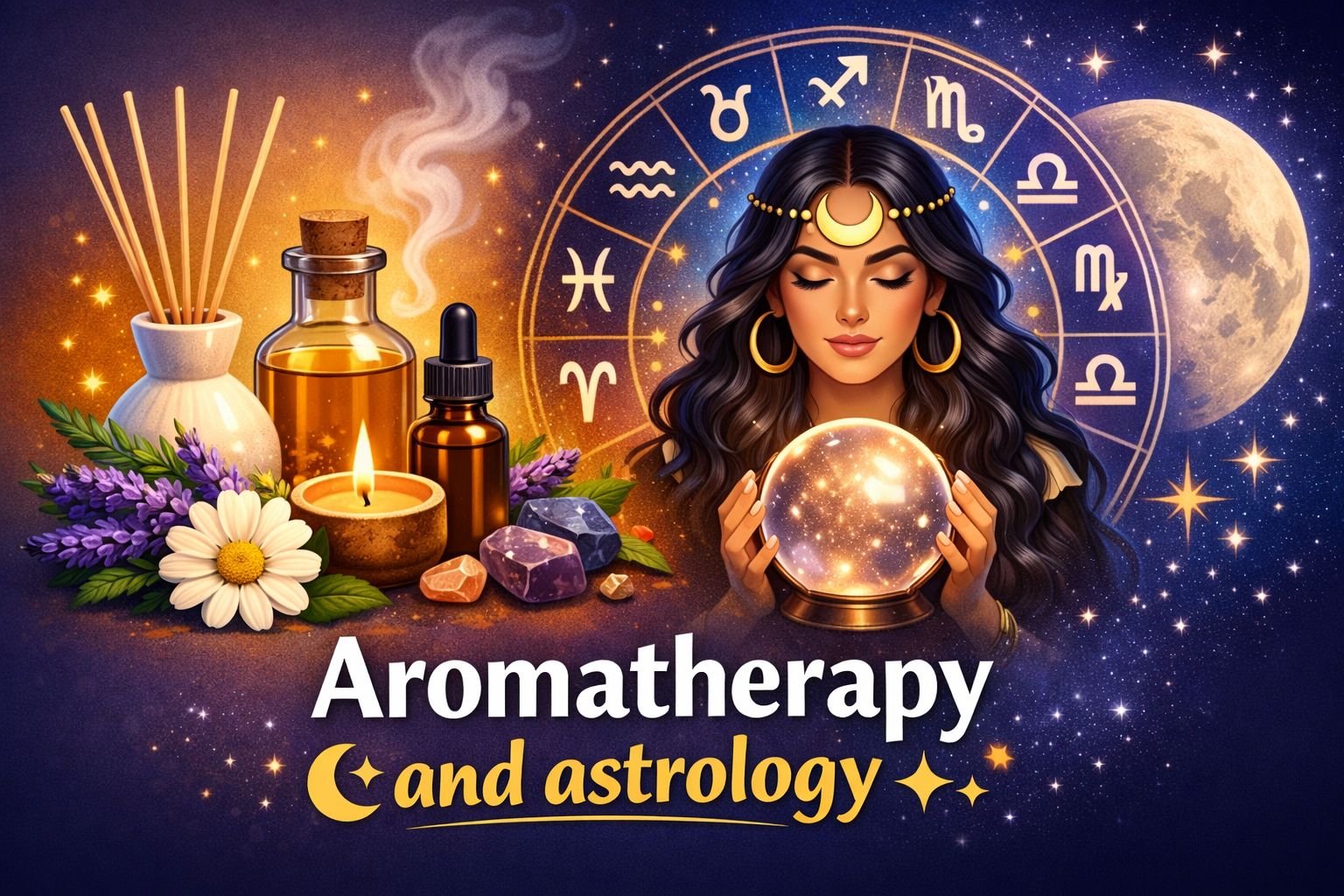 Aromatherapy and astrology for emotional and spiritual balance