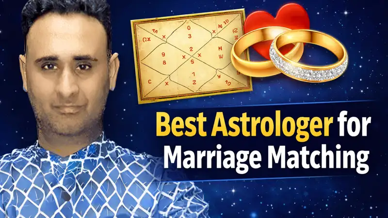 An astrologer referencing charts to assess marriage compatibility