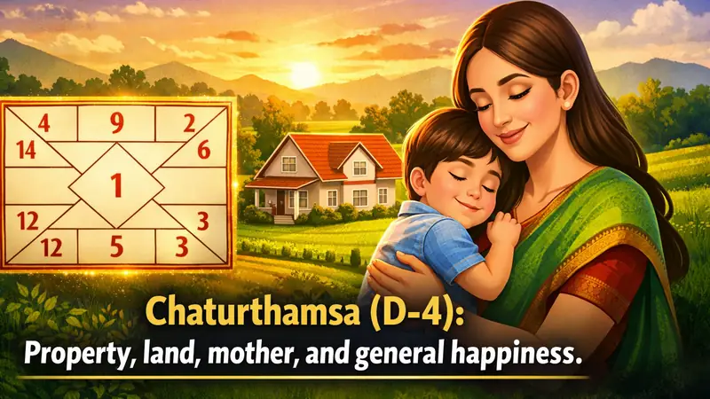 Chaturthamsa (D-4) chart representing property, land, and happiness in Shodash Varga