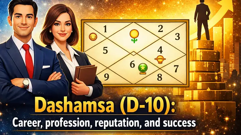 Dashamsa (D-10) chart for career, profession, and success in Shodash Varga system