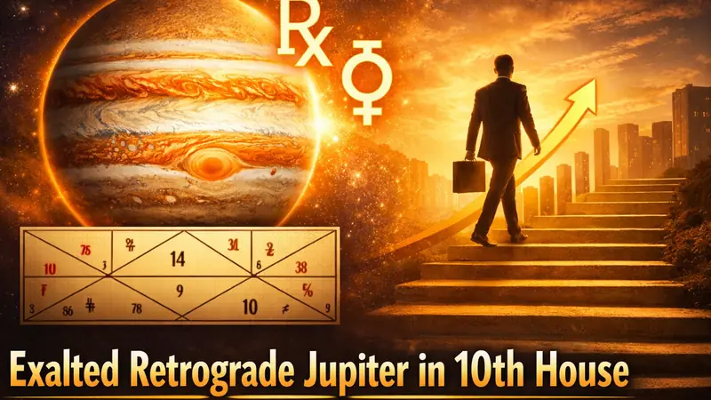 Exalted Retrograde Jupiter in 10th House career and reputation growth