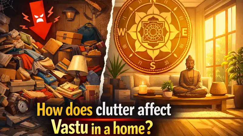 How does clutter affect Vastu in a home?