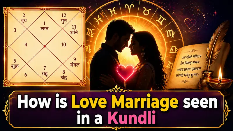 How is love marriage seen in a kundli