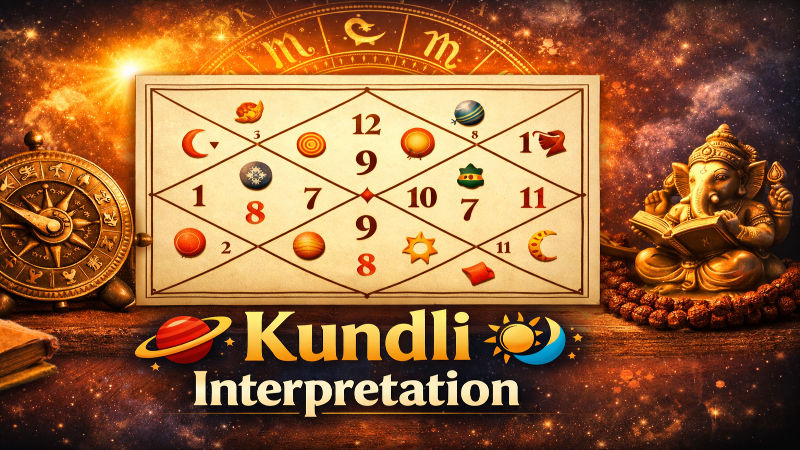 Kundli interpretation visual explaining 10th house related profession and ruling planet nature