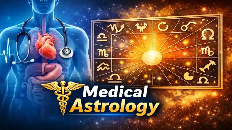 Representation of medical astrology and healthy food