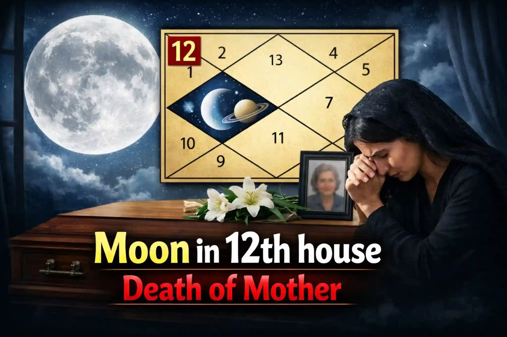 Moon in the 12th house – depiction of emotional distance and maternal connection
