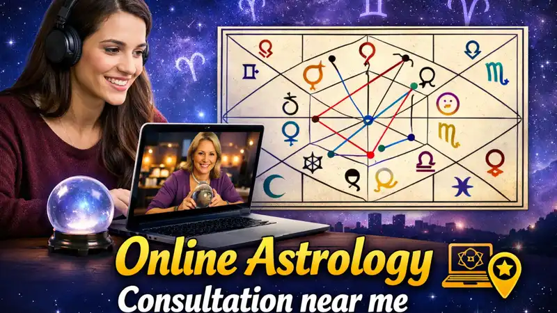 Visual depiction of online astrology consultation near me