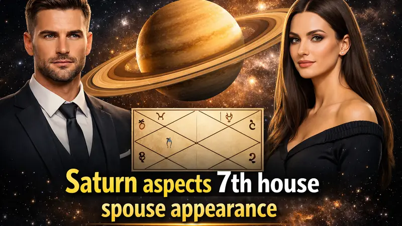 Saturn aspects 7th house spouse appearance in Vedic astrology