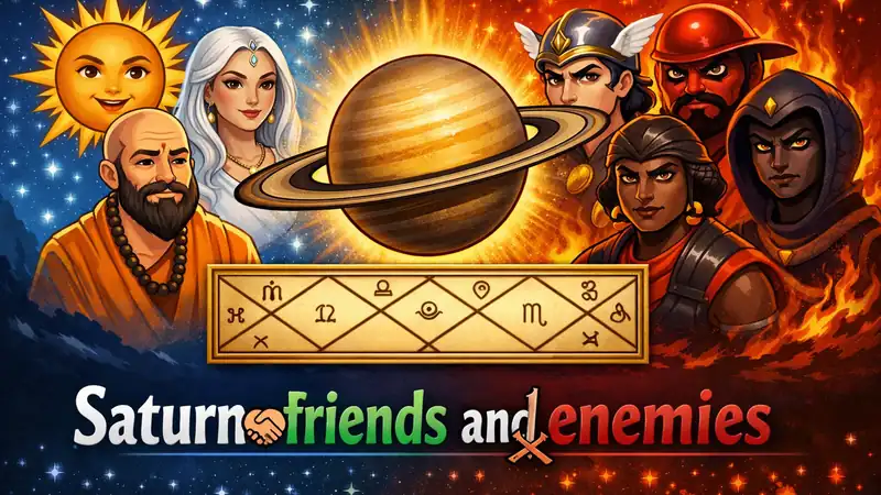 Saturn friends and enemies in Vedic astrology