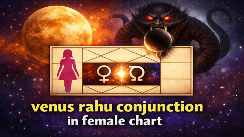 Illustration of Venus Rahu conjunction and love marriage