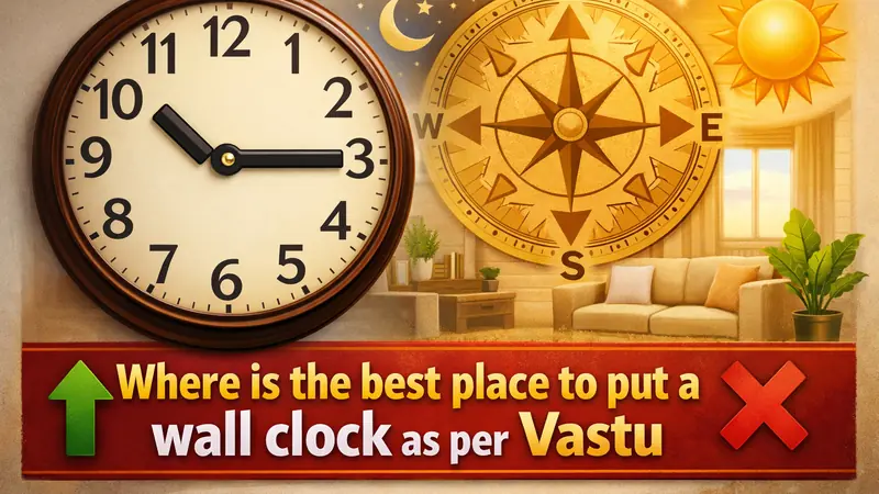 Where is the best place to put a wall clock as per Vastu